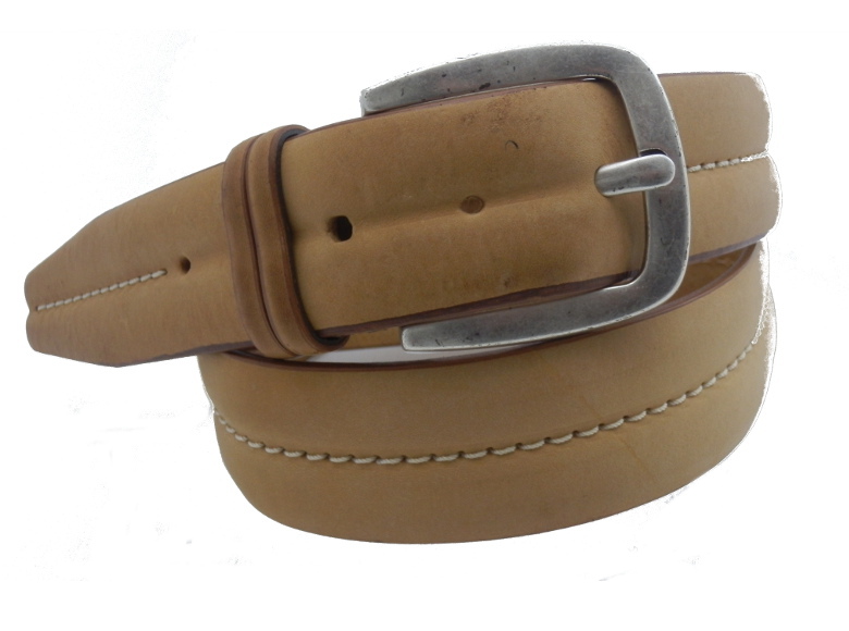 Cintura in pelle opaca - naturale -40mm